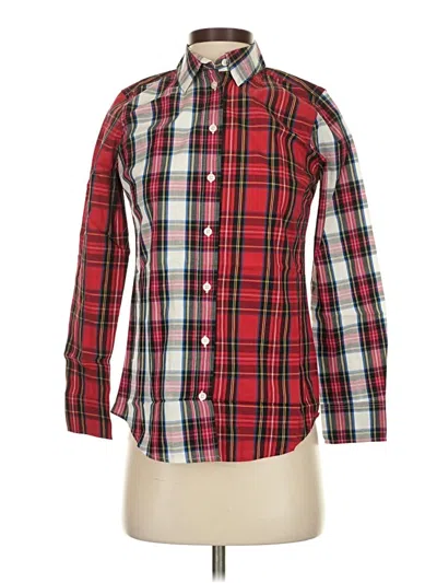 J.crew Factory Store Long Sleeve Button Down Shirt In Red