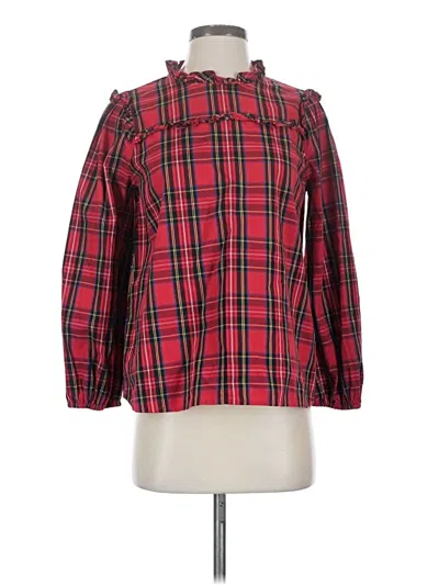 Pre-owned J.crew Factory Store Long Sleeve Button Down Shirt In Red