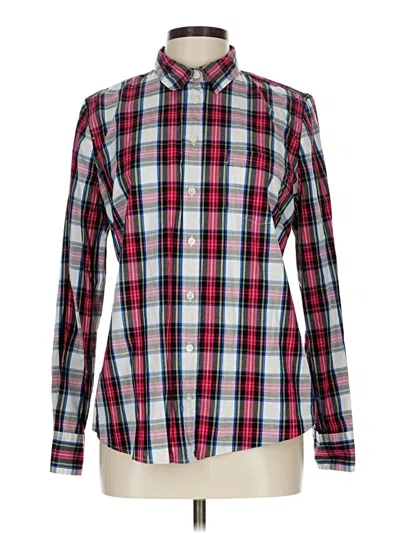 Pre-owned J.crew Factory Store Long Sleeve Button Down Shirt In Red