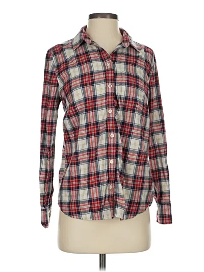 Pre-owned J.crew Factory Store Long Sleeve Button Down Shirt In Red