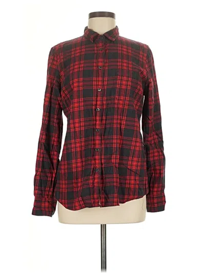 Pre-owned J.crew Factory Store Long Sleeve Button Down Shirt In Red