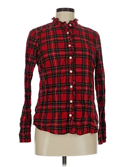 Pre-owned J.crew Factory Store Long Sleeve Button Down Shirt In Red