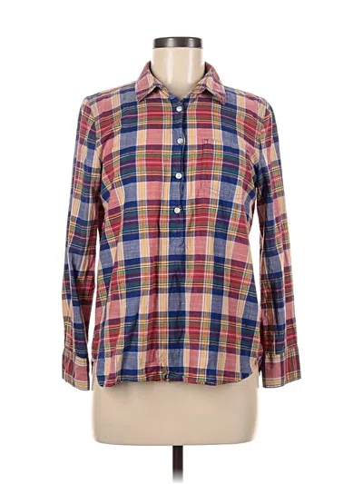 Pre-owned J.crew Factory Store Long Sleeve Button Down Shirt In Red