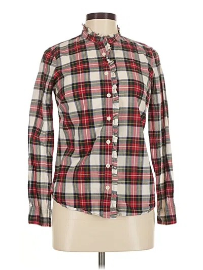 Pre-owned J.crew Factory Store Long Sleeve Button Down Shirt In Red