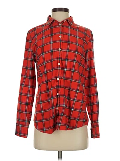 Pre-owned J.crew Factory Store Long Sleeve Button Down Shirt In Red