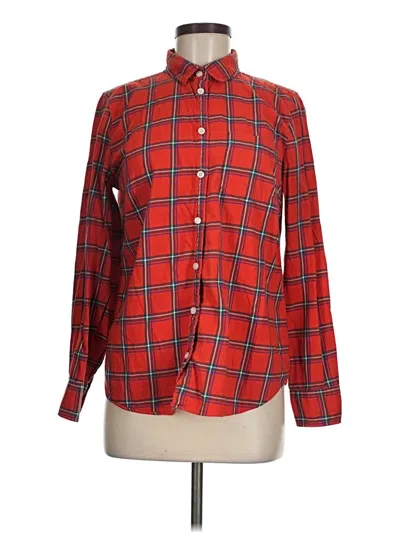 Pre-owned J.crew Factory Store Long Sleeve Button Down Shirt In Red