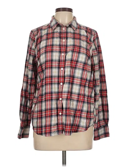 Pre-owned J.crew Factory Store Long Sleeve Button Down Shirt In Red