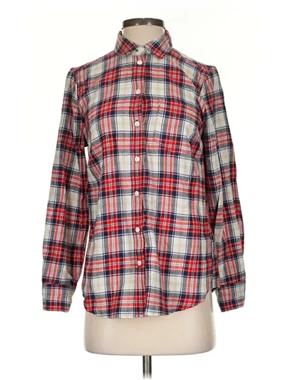 J.crew Factory Store Long Sleeve Button Down Shirt In Red