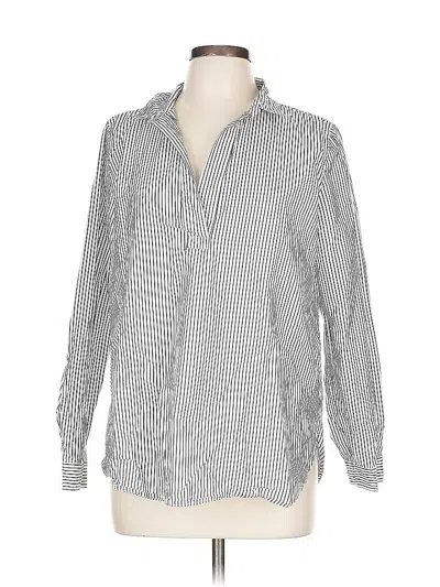Pre-owned J.crew Factory Store Long Sleeve Button Down Shirt In Silver