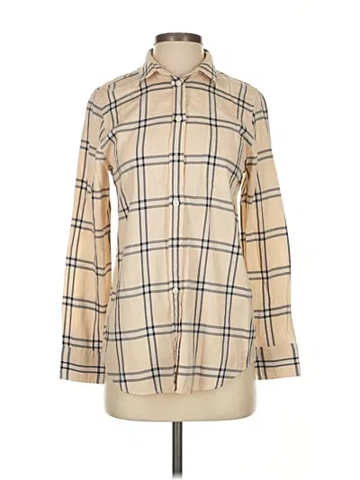 Pre-owned J.crew Factory Store Long Sleeve Button Down Shirt In Tan