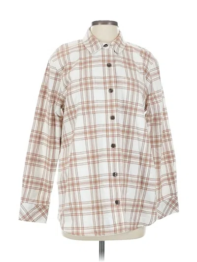 Pre-owned J.crew Factory Store Long Sleeve Button Down Shirt In White