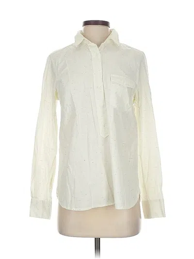 Pre-owned J.crew Factory Store Long Sleeve Button Down Shirt In White