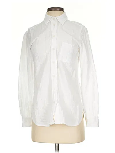 Pre-owned J.crew Factory Store Long Sleeve Button Down Shirt In White