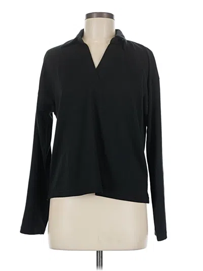 Pre-owned J.crew Factory Store Long Sleeve Polo Shirt In Black