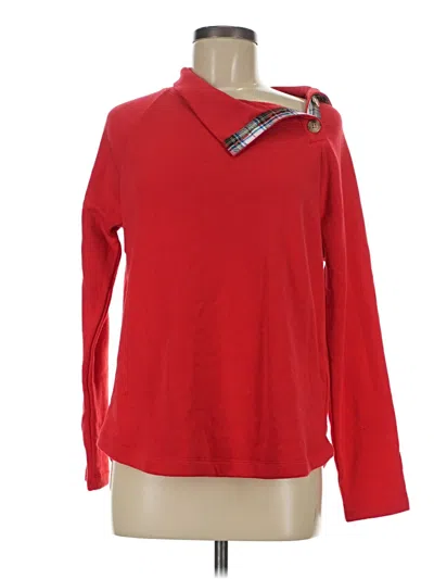 Pre-owned J.crew Factory Store Long Sleeve Polo Shirt In Red