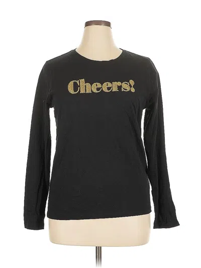 Pre-owned J.crew Factory Store Long Sleeve T-shirt In Black