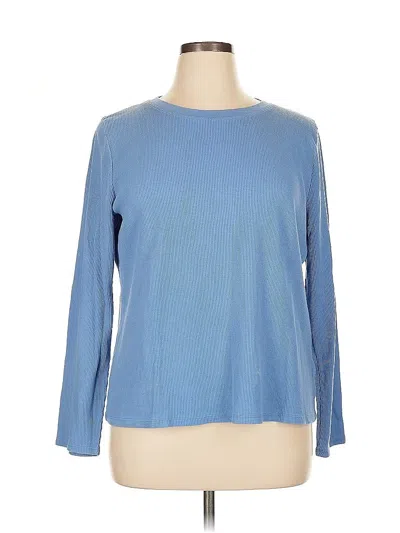 Pre-owned J.crew Factory Store Long Sleeve T-shirt In Blue