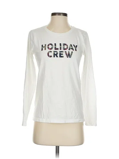 Pre-owned J.crew Factory Store Long Sleeve T-shirt In White