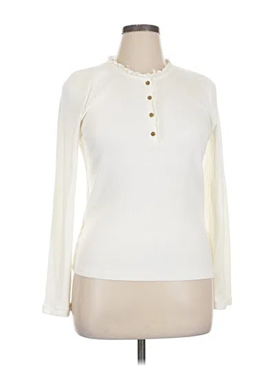Pre-owned J.crew Factory Store Long Sleeve Top Ivory Turtleneck Tops In White