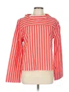 J.crew Factory Store Long Sleeve Top Red Stripes Pattern Boatneck Tops In Red