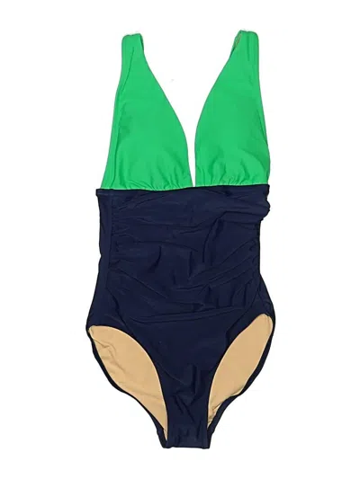 Pre-owned J.crew Factory Store One Piece Swimsuit In Green