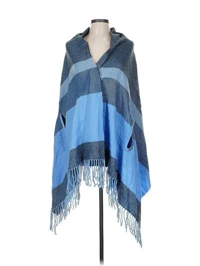 Pre-owned J.crew Factory Store Poncho In Blue