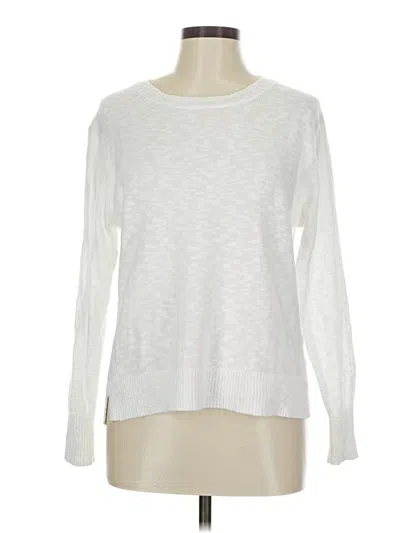 Pre-owned J.crew Factory Store Pullover Sweater In White
