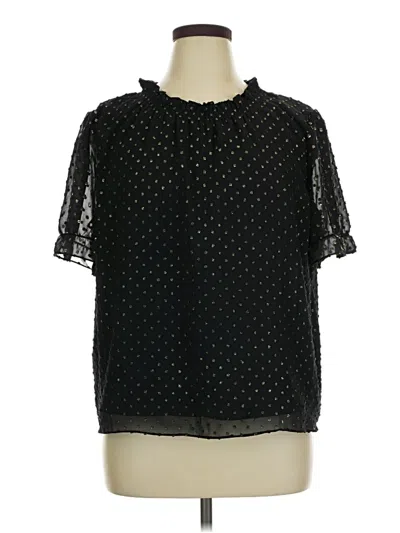 Pre-owned J.crew Factory Store Short Sleeve Blouse In Black