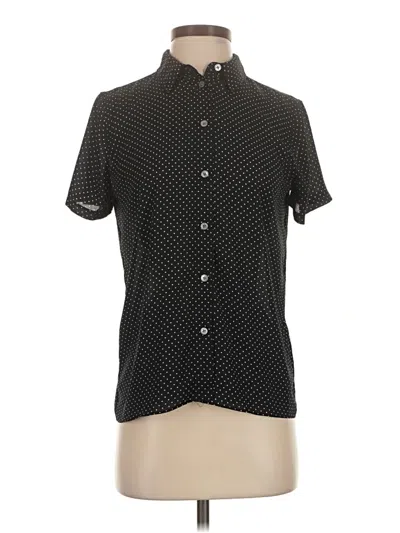 Pre-owned J.crew Factory Store Short Sleeve Blouse In Black