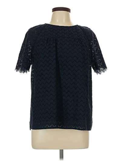 Pre-owned J.crew Factory Store Short Sleeve Blouse In Blue
