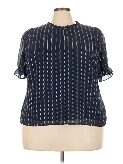 J.crew Factory Store Short Sleeve Blouse In Blue