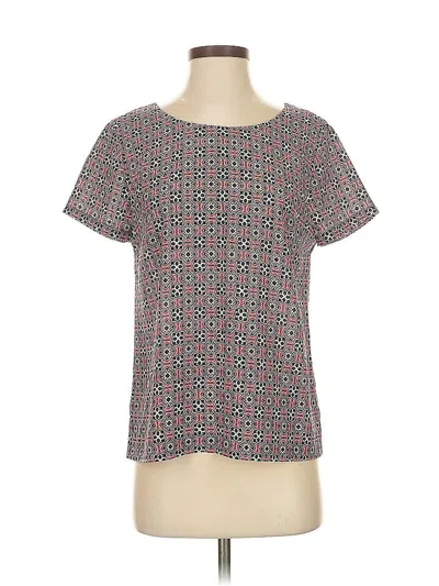 Pre-owned J.crew Factory Store Short Sleeve Blouse In Gray