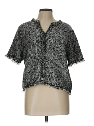 Pre-owned J.crew Factory Store Short Sleeve Blouse In Gray