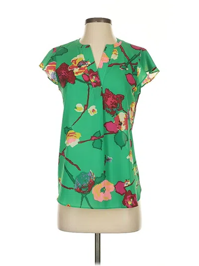 Pre-owned J.crew Factory Store Short Sleeve Blouse In Green