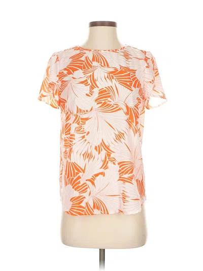 Pre-owned J.crew Factory Store Short Sleeve Blouse In Orange