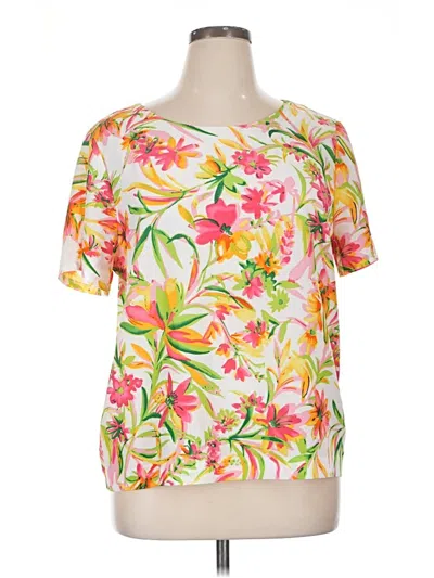 Pre-owned J.crew Factory Store Short Sleeve Blouse In Orange
