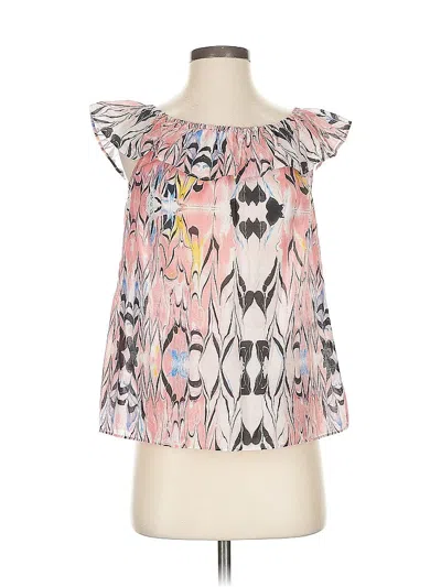 Pre-owned J.crew Factory Store Short Sleeve Blouse In Pink