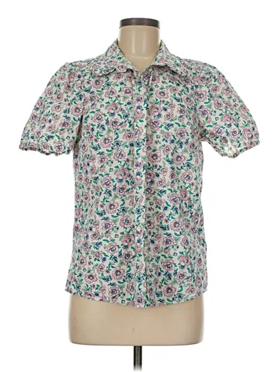 Pre-owned J.crew Factory Store Short Sleeve Blouse In Pink