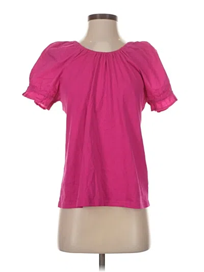 Pre-owned J.crew Factory Store Short Sleeve Blouse In Pink