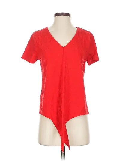 Pre-owned J.crew Factory Store Short Sleeve Blouse In Red