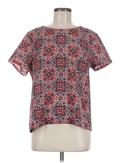 Pre-owned J.crew Factory Store Short Sleeve Blouse In Red