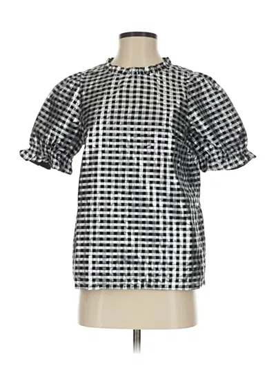 J.crew Factory Store Short Sleeve Blouse In Silver