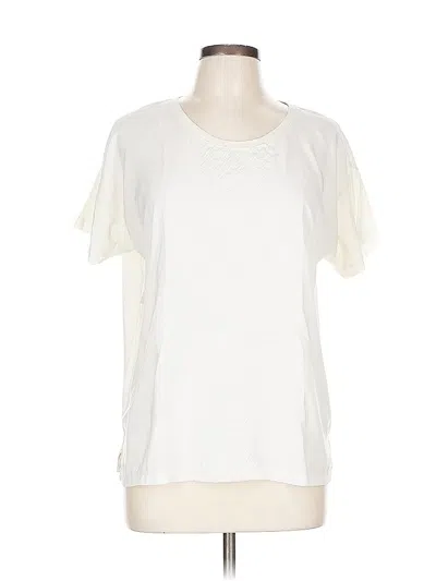 Pre-owned J.crew Factory Store Short Sleeve Blouse In White