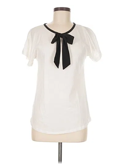 Pre-owned J.crew Factory Store Short Sleeve Blouse In White