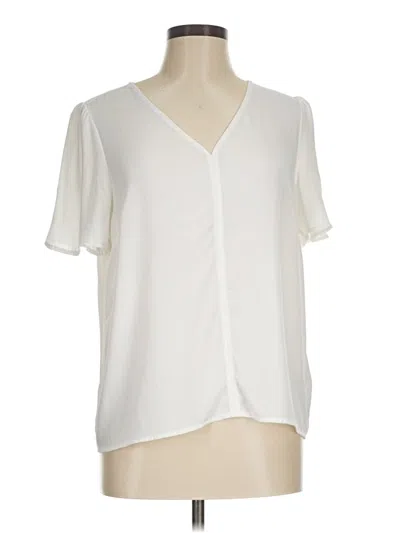 Pre-owned J.crew Factory Store Short Sleeve Blouse In White