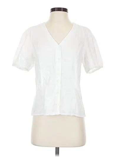 J.crew Factory Store Short Sleeve Blouse In White