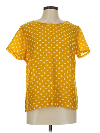 Pre-owned J.crew Factory Store Short Sleeve Blouse In Yellow