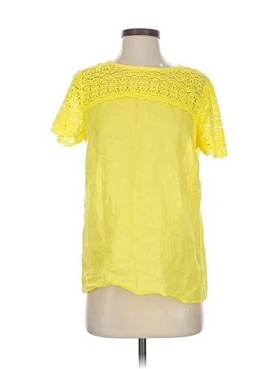 Pre-owned J.crew Factory Store Short Sleeve Blouse In Yellow