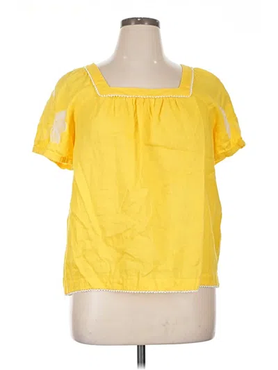 Pre-owned J.crew Factory Store Short Sleeve Blouse In Yellow
