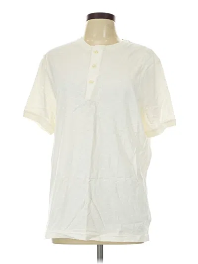 J.crew Factory Store Short Sleeve Henley Shirt In White